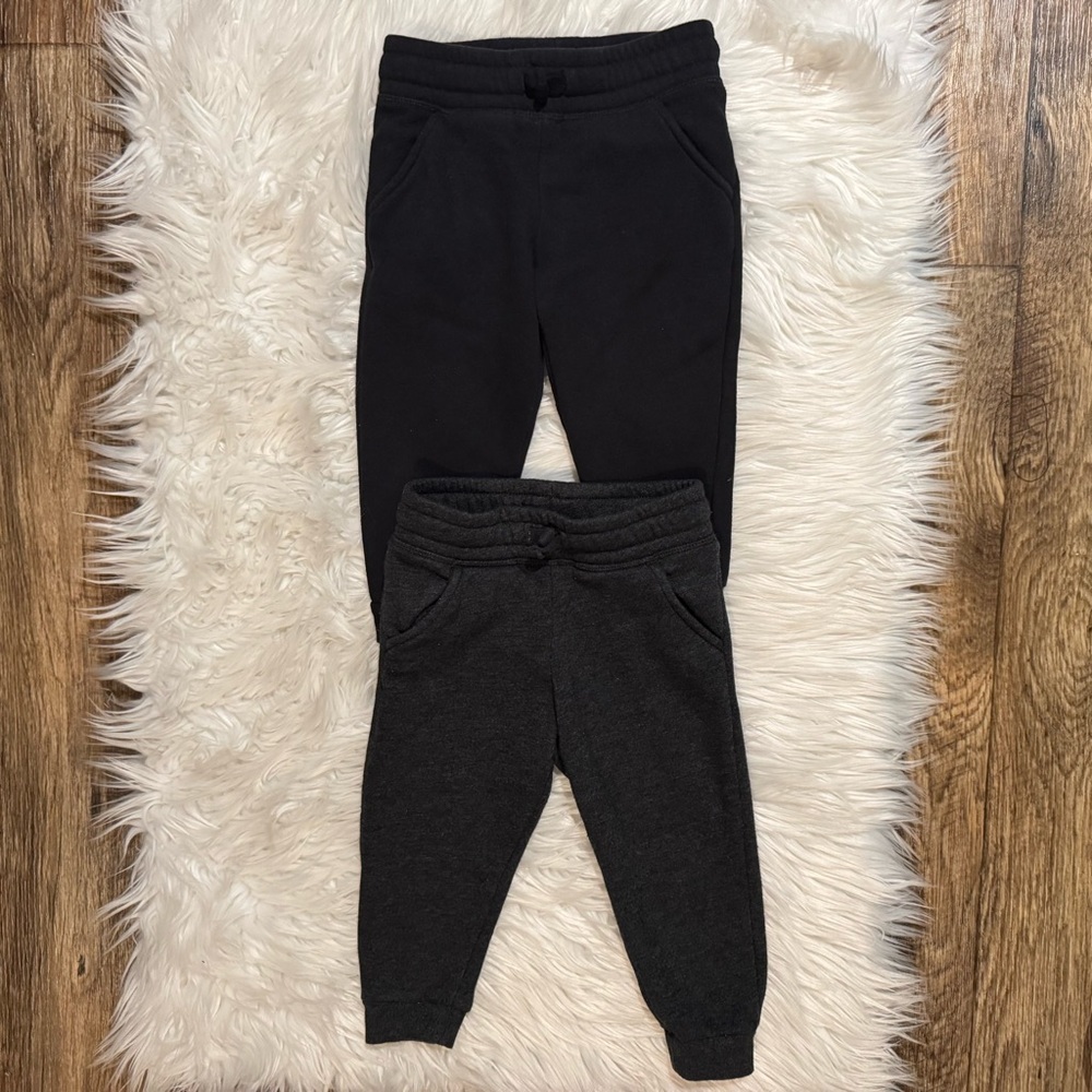 Jumping Beans Toddler Girl 2T Black Gray Fleece‎ Jogger Pants Bundle
